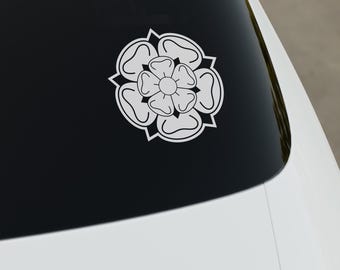 Yorkshire White Rose Die Cut Car Sticker Decal Quality Vinyl