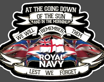 Royal Navy Remembrance Veteran Stickers 2 designs 3 sizes per Design Decals
