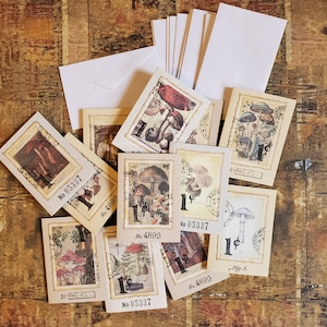 Mini cartes pour notes botaniques vintage notes vierges pliées message carte de remerciement embellissement fait main journal indésirable