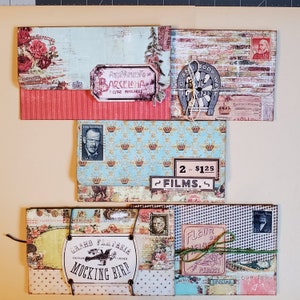 Ensemble de cinq enveloppes à deux pochettes - Journal - Ephemera