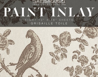 Grisaille Toile Paint Inlay by Iron Orchid Designs - Eight 12"x16" Sheets - DESTASH