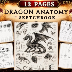 Drachenanatomie-Skizzenbuch: Schritt-für-Schritt-Anleitung zum Zeichnen von Fantasy-Drachen (PDF)