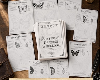 30 Days of Butterfly Sketching | Learn to Draw Butterflies | Step-by-step tracing workbook for beginners | PDF Download