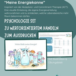 My Energy Can – Psychology Worksheet on Values & Energy Distribution | Reflection Material Psychoeducation PDF/JPG