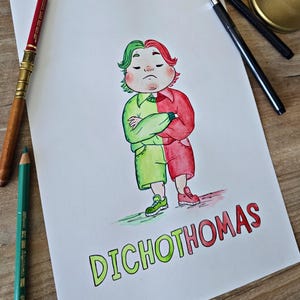 Mapa dychotomów – Myślenie dychotomiczne, błędy poznawcze / Systemy przekonań | Ilustracja psychologiczna | Psychoedukacyjny szablon cyfrowy