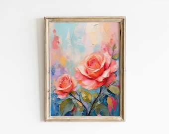 Abstract Rose Poster & Canvas | Contemporary Floral Wall Art UCFPYM