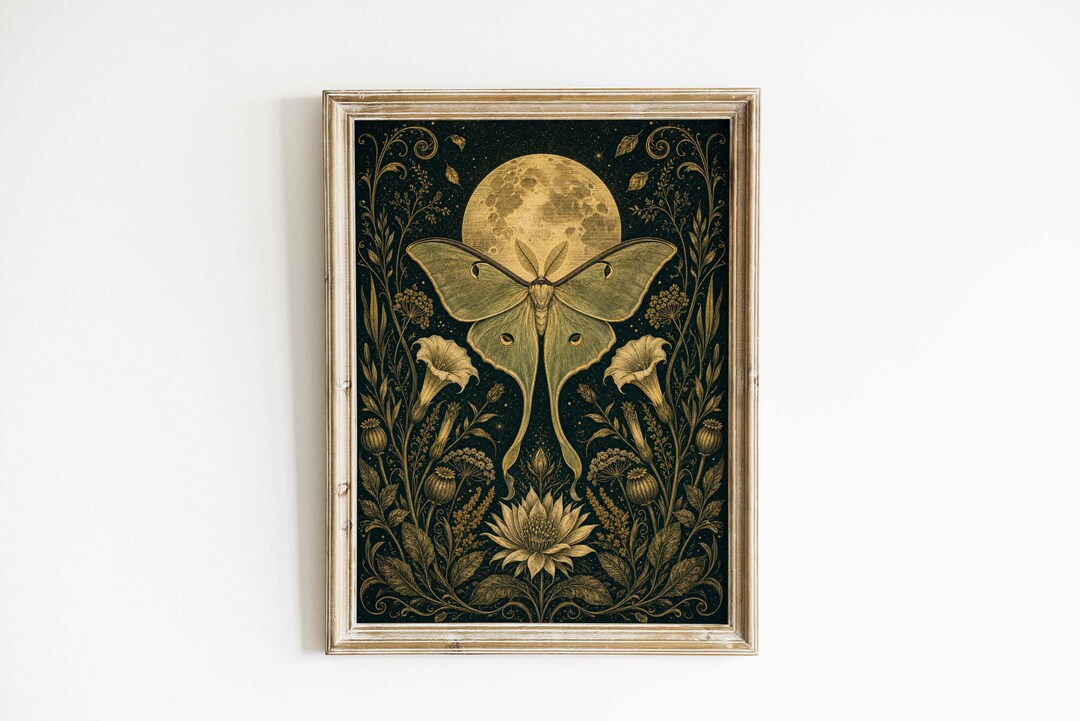 Vintage Luna Moth Poster & Canvas | Botanical Moon Wall Art 7HAU13 - Etsy