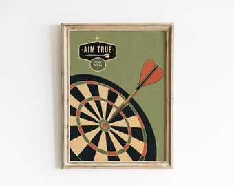Retro Dartboard Poster & Canvas | Mid-Century Wall Art 9WUGX8