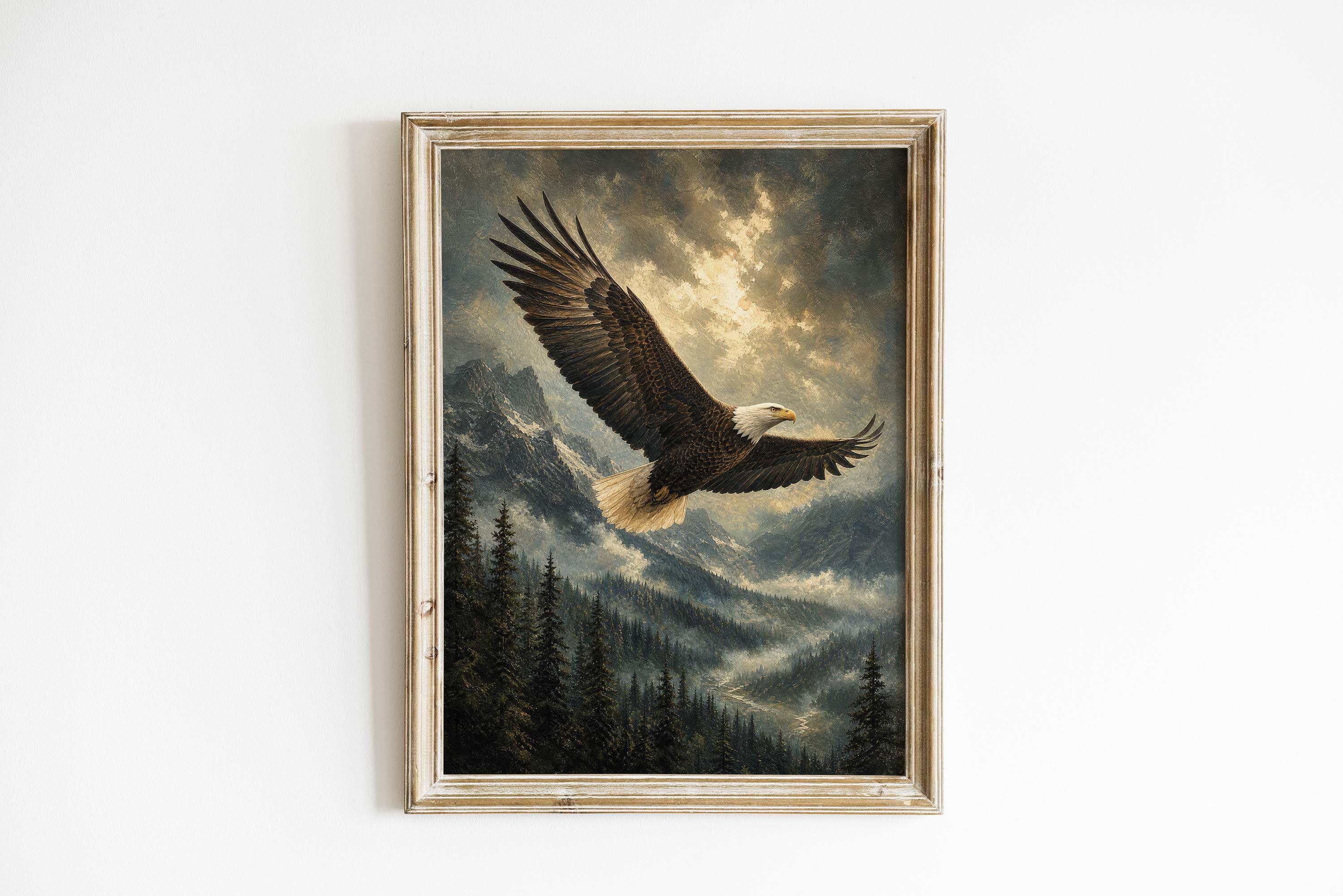 Bald Eagle Poster & Canvas | Rustic Patriotic Wall Art RDPY7H - Etsy