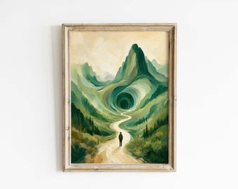Solitary Figure Path Poster & Canvas | Abstract Landscape Wall Art ULTRVA