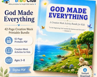 Creation Week Bible Activity Printable for Kids | God Made Everything Worksheets (PDF)