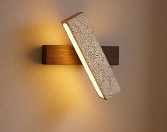 Natural Travertine Wall Lamp Minimalist Stone Sconce Japandi Bedroom Hallway Lighting