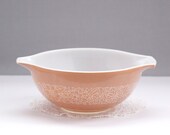 Vintage Pyrex Woodland Pattern, Nesting Batter Bowl, Cinderella Handles