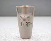 Vintage Clay Pottery Bud Vase, handpainted EHH, Tennessee Pottery