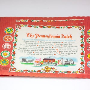 Vintage Paper Placemats The Pennsylvania Dutch Folk Style