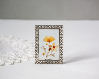 Pressed Flower Mini Framed Under Glass  Pressed Flower Decor