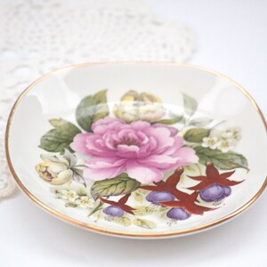 Vintage Durability Weatherby Hanely Falcon Ware England Ring Dish With Roses