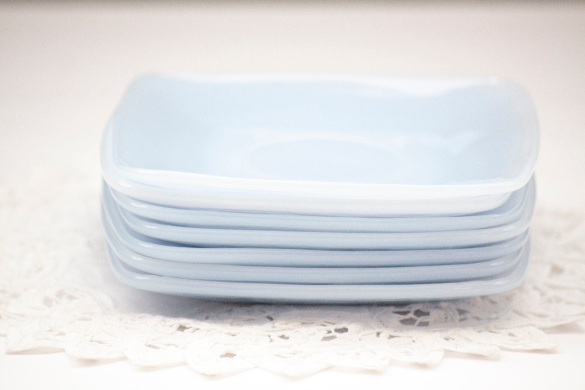 Seven Blue Azurite Square Saucers - Etsy Canada