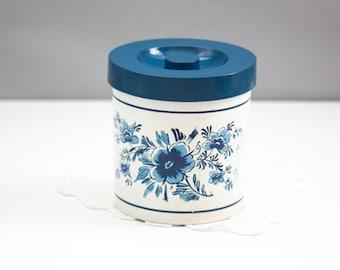 Vintage Canister Blue and White Dutch Motif Delft Blue