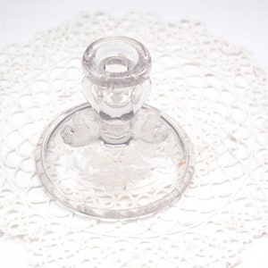 Vintage Fenton Crystal Clear Dolphin Candlestick Holder | Individual Candle Holder