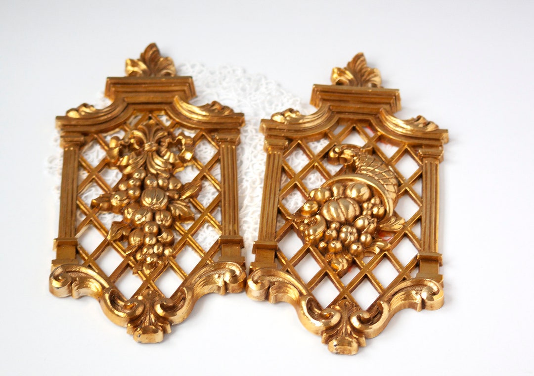 Vintage Gold Wall Plaques 1971 Wall Decor, Seasons Etsy
