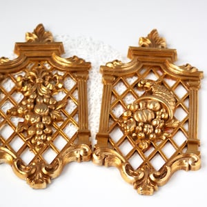 Vintage Gold Wall Plaques 1971 Wall Decor, Seasons