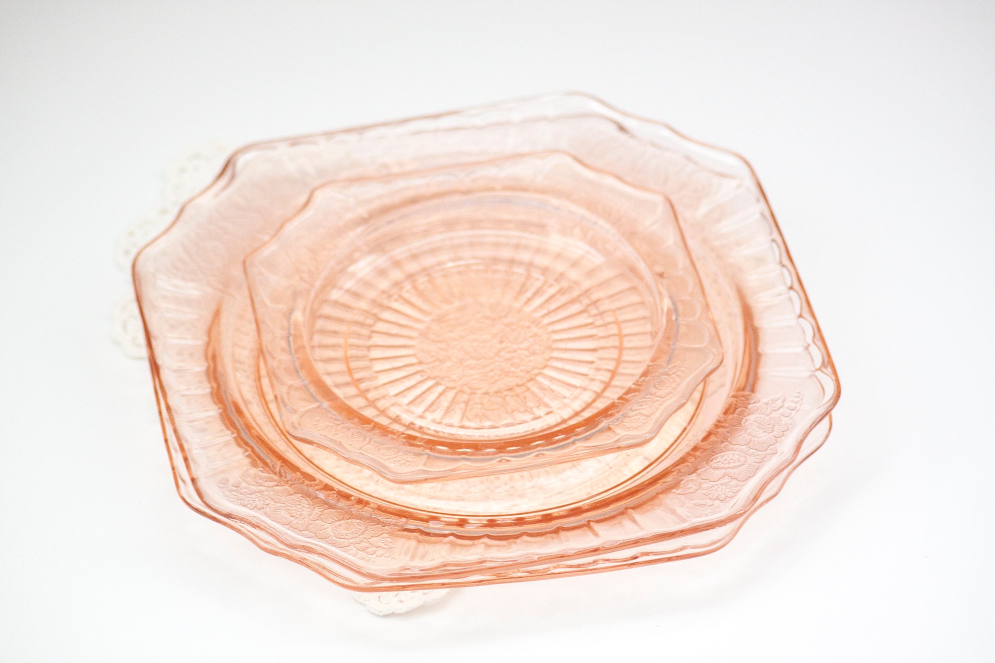 Mismatched Colored & Clear Glass Plate Collection — Delicate Dishes