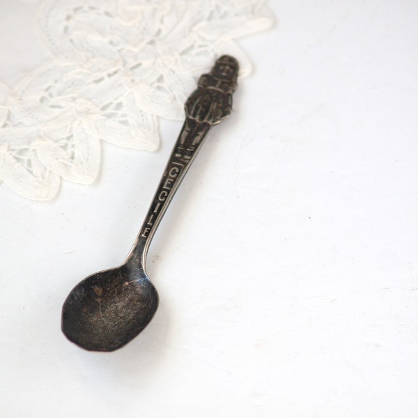 Vintage Carlton Silverplate Teaspoon Custom Child's Spoon Cecile Tarnished and Rustic