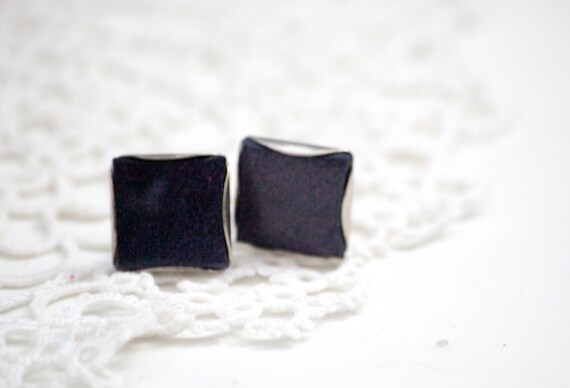 Vintage Cuff Link, Purple and Silver - image 3