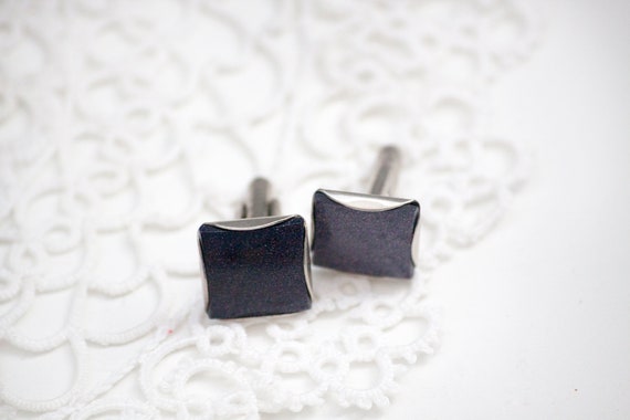 Vintage Cuff Link, Purple and Silver - image 2