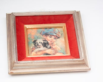 Vintage Turner Wall Accessory 1540 Dewinne Children Boy with Puppy