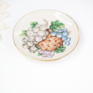 Vintage Ring Dish with Fruit Motif - Butter Pat Dish or Pin Dish Japan