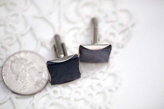 Vintage Cuff Link, Purple and Silver - image 4