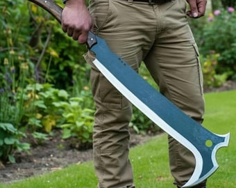 Handmade Viking Sword, Hand Forged Carbon Steel Medieval Norse Display Sword with Leather Sheath