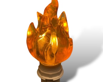 Flame bulb, non-flickering 3D Resin Fire, LED Light bulb, 20W E12 candelabrareplacement, 110 lumens, warm Amber, suitable for damp locations