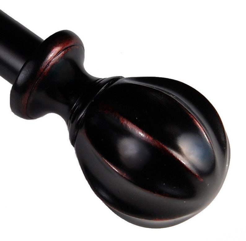 Fluted Ball Curtain Rods Adjustable Poles Bronze Etsy