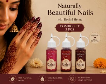 QUEEN'S HENNA 3種セット NEWBROWN RED NATURAL Queen Nail Henna | Choco Brown | Water Permeable Nail Stain