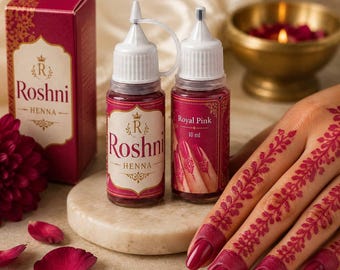 Henna Nagellack | Königsrosa | Langlebig | Dunkler Beize | 10ml