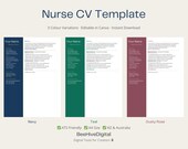 Nurse Resume Template: Editable Canva CV (3 Colors) – RN Digital Download