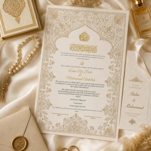 Editable Nikkah Certificate | DIY Islamic Nikah Nama | Canva Template | Muslim Marriage Certificate | Nikkah Contract | Digital Download