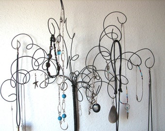 Wall Mounted Jewelry Organizer, Jewelry Tree Display Wire Wall Mount  , Earring, Rings,Bracelets, Organizer, Display