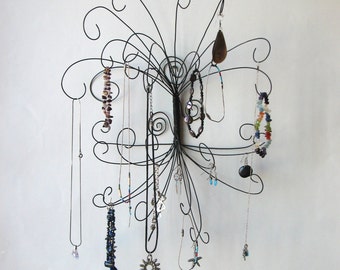 Wall Mounted Jewelry Organizer, Jewelry Holder Display Wire Wall Mount  , Earring, Rings,Bracelets, Organizer, Display