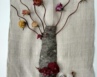 Albero di rose su tela