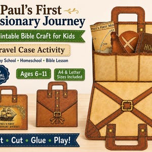 Paul's First Missionary Journey Bible Craft | Kids Travel Case Activity (Digital Download)