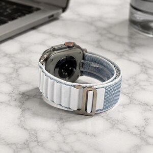 Sport Nylon Band for Apple Watch, Color Block Adjustable Loop Strap, Handcrafted Watch Band for Fitness Lovers, Couple Gifts