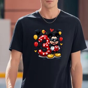 Mickey Mouse 3rd Birthday PNG, Birthday Boy Shirt Design (Digital Download) image 3