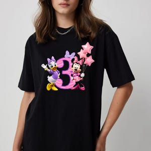 3rd Birthday Princess PNG, Minnie Mouse & Daisy Duck, Shirt Design (Digital Download) image 4