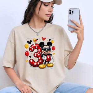 Mickey Mouse 3rd Birthday PNG, Birthday Boy Shirt Design (Digital Download) image 5