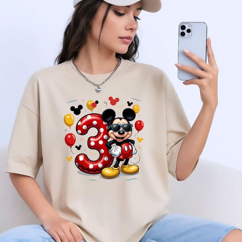 Mickey Mouse 3rd Birthday PNG, Birthday Boy Shirt Design (Digital Download) image 5