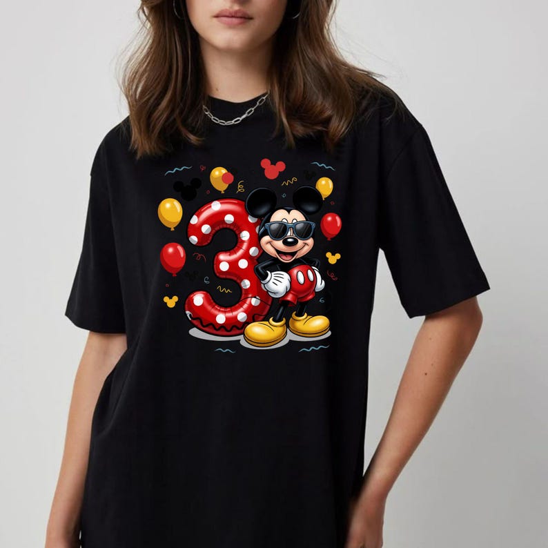 Mickey Mouse 3rd Birthday PNG, Birthday Boy Shirt Design (Digital Download) image 4